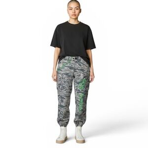 Camo Joggers Pop Smoke Rap Upcycled Air Force Airman Battle Button Fly Size 10R